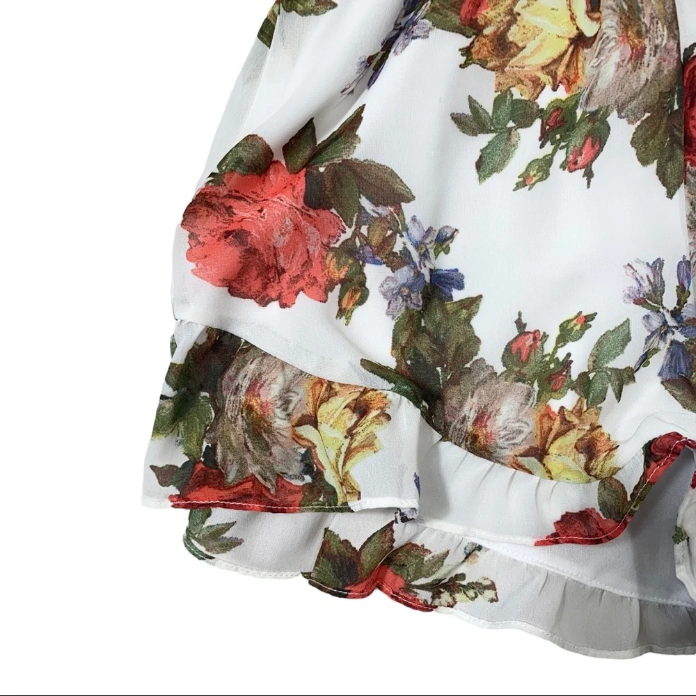 Show Me Your Mumu Rose Bonita Surplice Long Sleeve Floral Romper - Picture 6 of 9